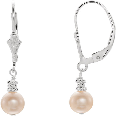 Drop Earrings: Fancy Lever Back: Pink