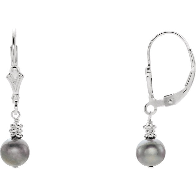 Drop Earrings: Fancy Lever Back: Peacock Overtone