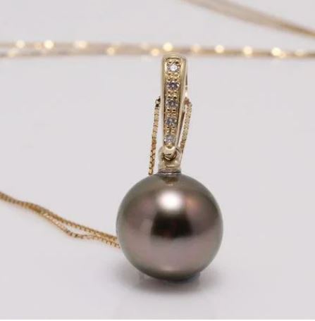 Tahitian Pearl and Diamond Pendant