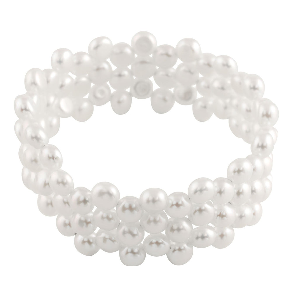 Pearl Cuff Style Bracelet: White: BR07