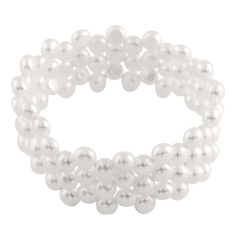 Pearl Cuff Style Bracelet: White: BR07