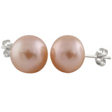 Button Style Stud Earrings: Classic White, Perfect Pink or Dyed Peacock