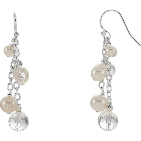 Drop Earrings: Crystal with Pearl" 650911